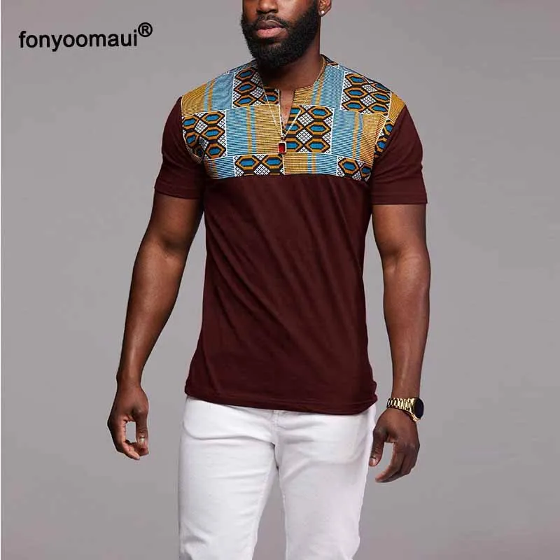 Мужская футболка с короткими рукавами и v-образным вырезом Приталенная принтом в