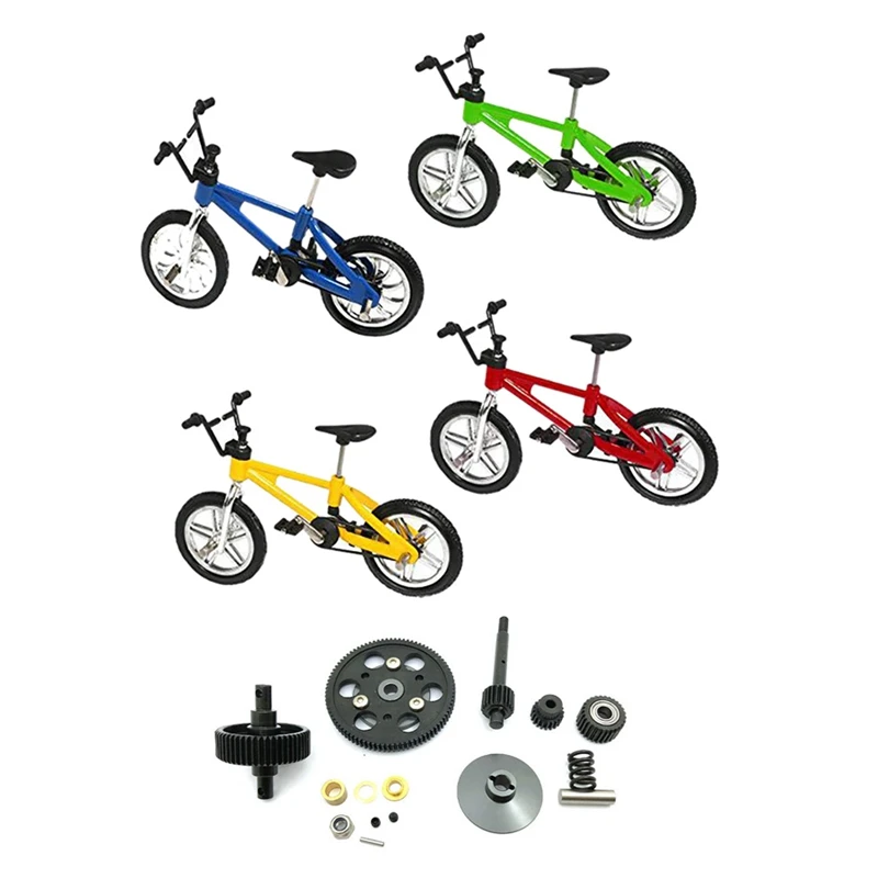 

1 Set Steel Drive Transmission Straight Gears Set & 1 Set Mini Bike Model Finger Bike Mountain Bike Finger Bike Set