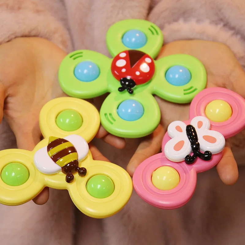 Juego de Spinner de dibujos animados para ni&ntilde;os, juguete de ABS colorido para aliviar el estr&eacute;s, giratorio, Ba&ntilde;o-2