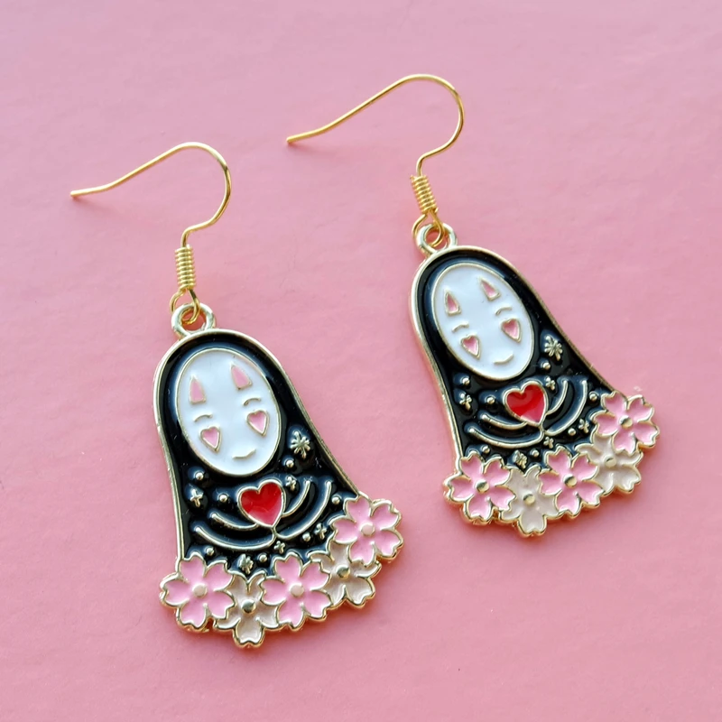 

Kaonashi No Face Noface Drop Earring Cute Anime Cosplay Dangle Earrings For Women Kids Enamel Earrings Jewelry Gifts For Girls