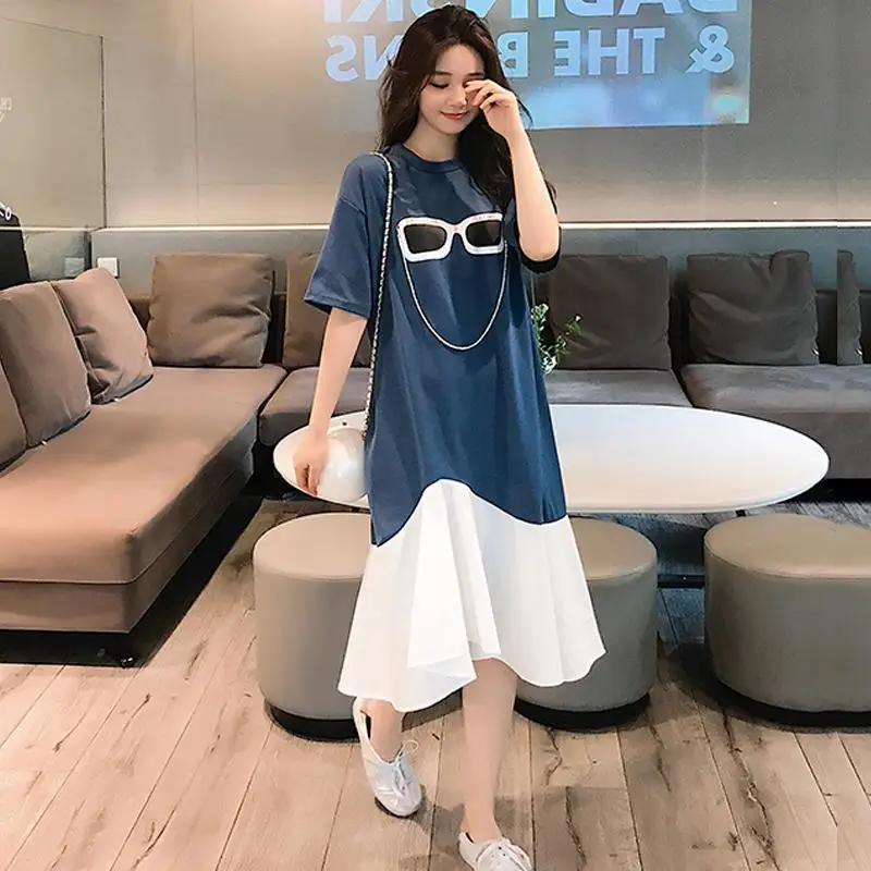 Свободное платье Летняя женская одежда новинка 2021 Повседневное в Корейском