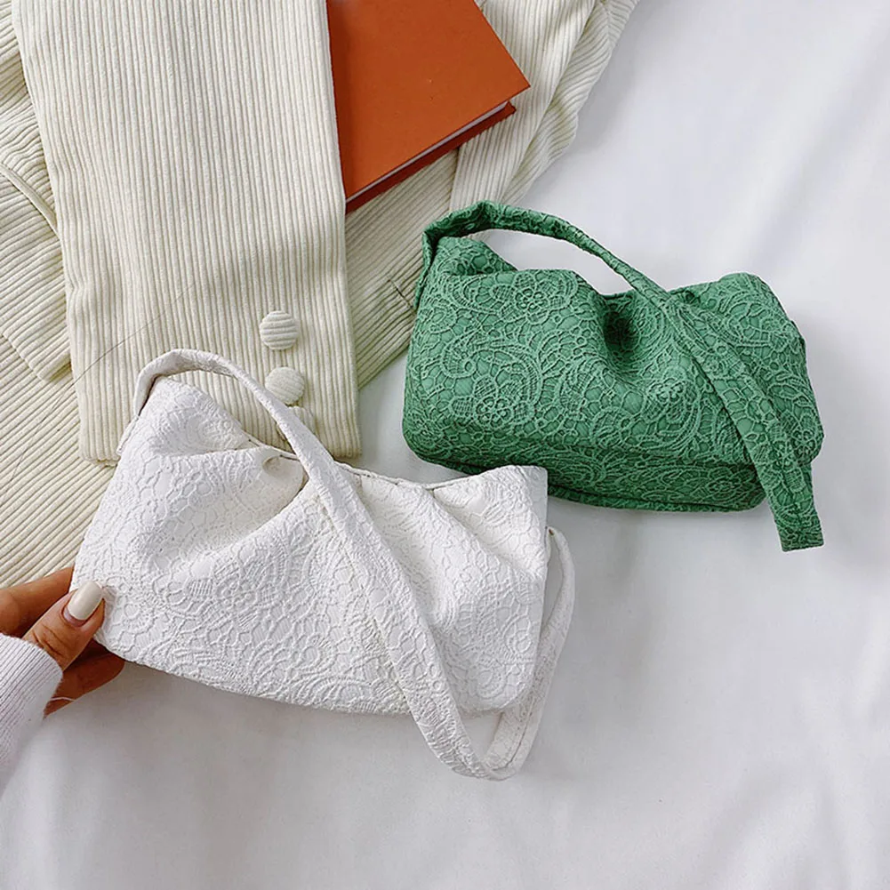 

На каждый день, Ретро стиль, мини сумка через плечо, женские кружевные с цветочным принтом Однотонная одежда PU подмышек Сумка в стиле ретро ж...