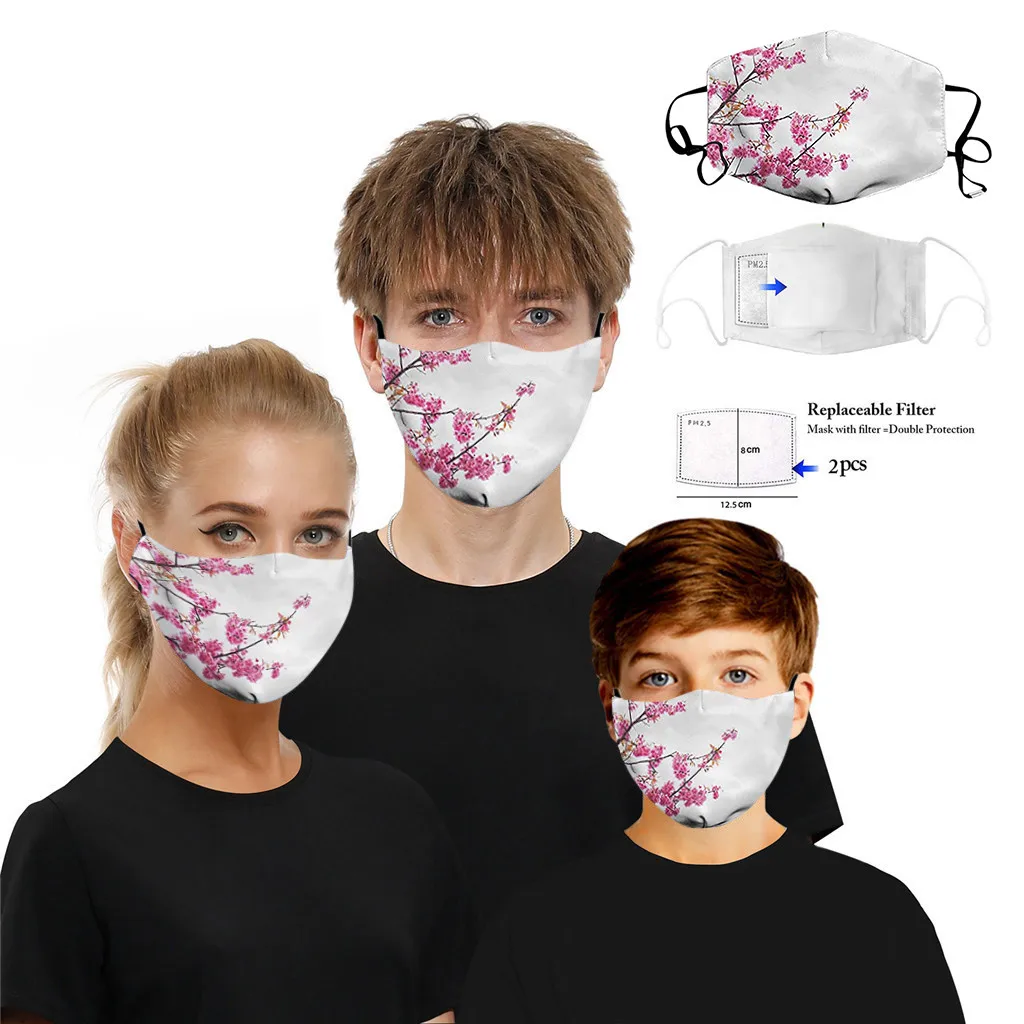 

#H30 1 piece Adult Women Man Face Mask with 2 PCS Activated Carbon Anti Pollution Face Masks Reusable Washable Mouth Mask