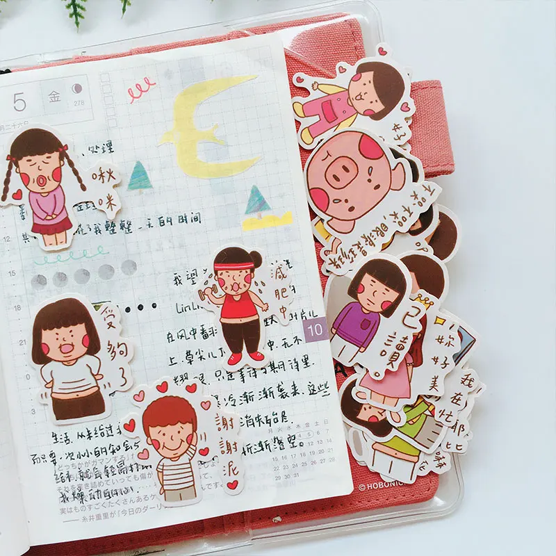 24 шт./пакет Мультяшные милые наклейки для ежедневного общения с буквами сделай