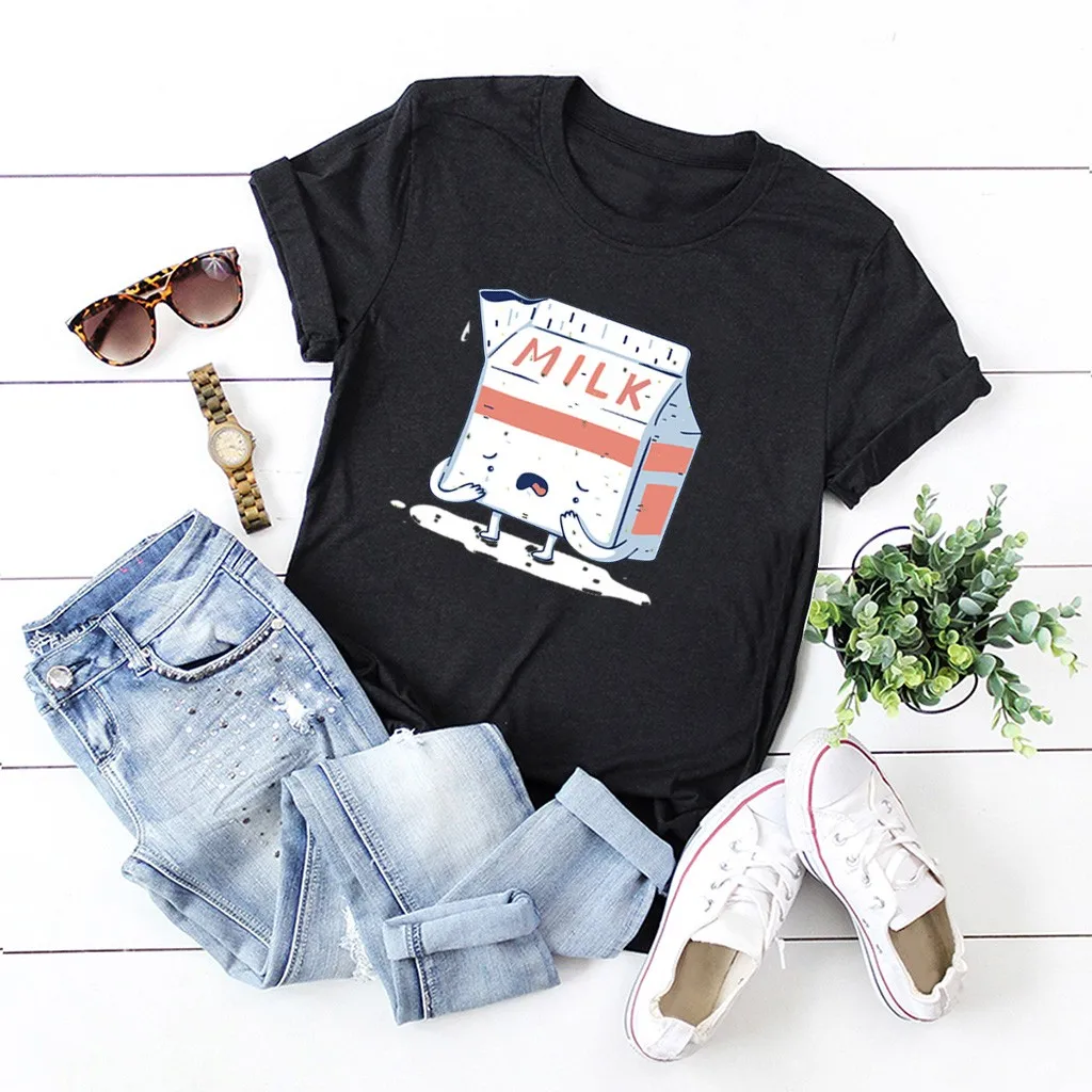 Новая летняя рубашка для женщин с круглым вырезом и коротким рукавом блузка