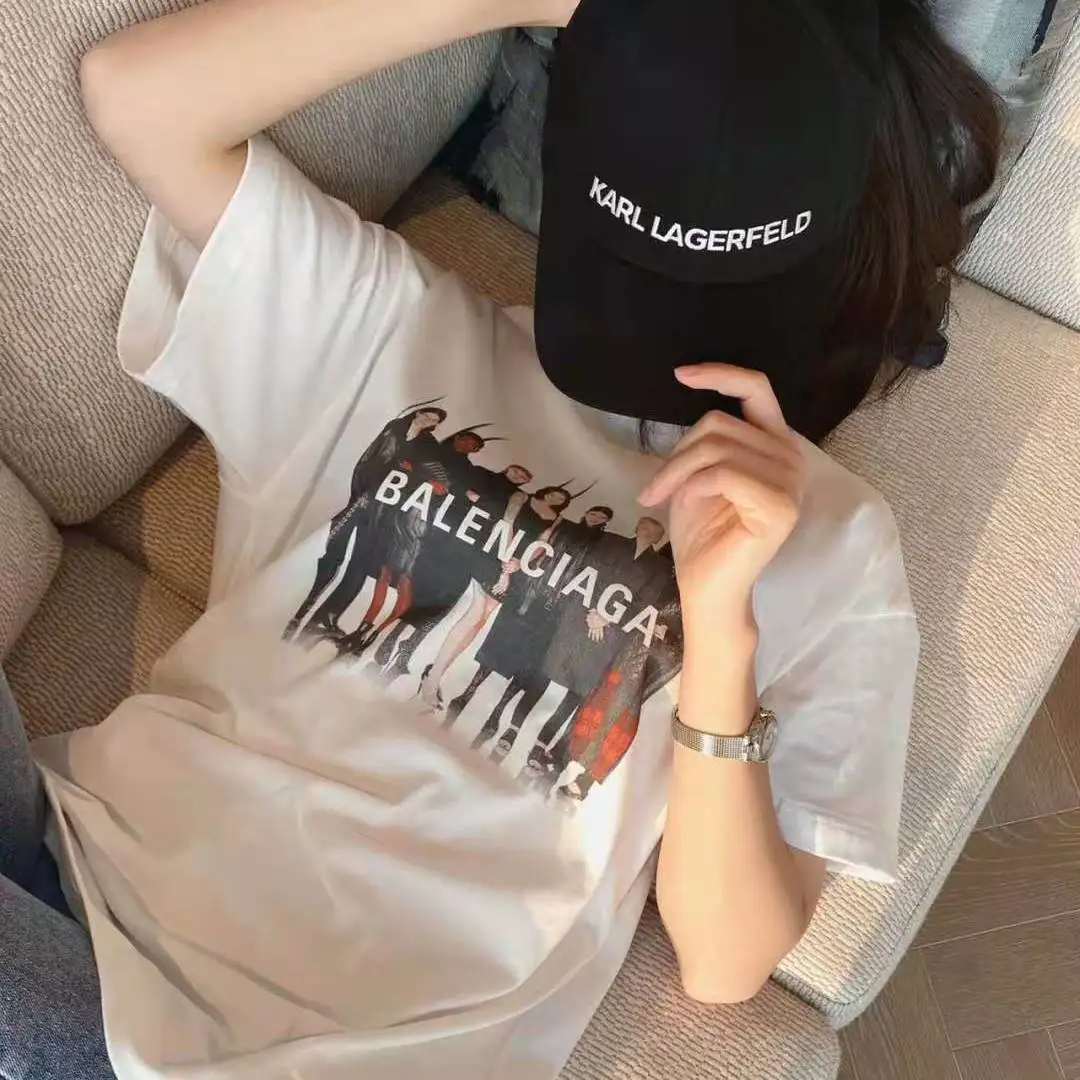 

Summer new men's and women's cotton short sleeve loose lovers' T-shirt versatile top