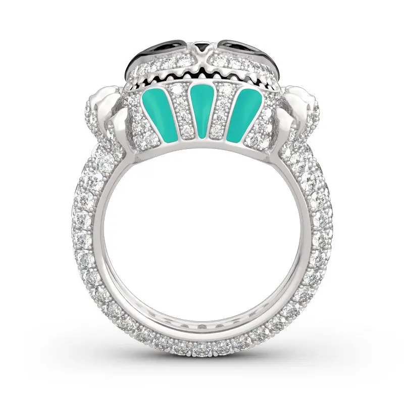 Новое поступление Кольца для женщин бриллиантовые капли масляный череп Кот