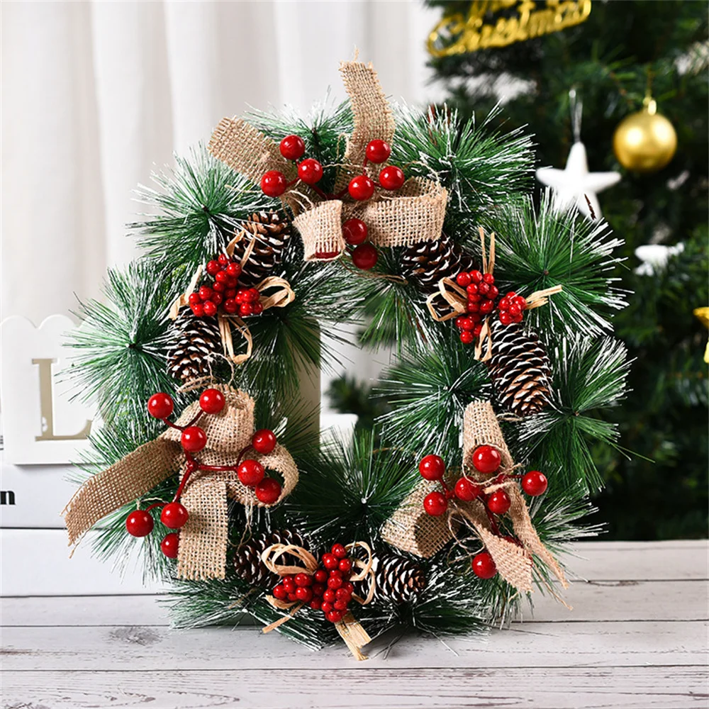 Guirnalda de Navidad para colgar en la pared, adorno decorativo para puerta de fiesta, hogar y &aacute;rbol, novedad de 2021-3