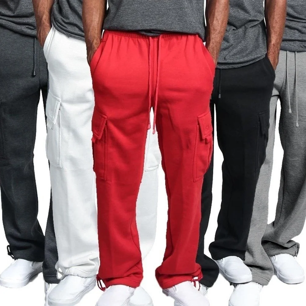 

Men Loose Joggers Solid Color Track Pants Casual Trousers Fashion Sports Pants Plus Size