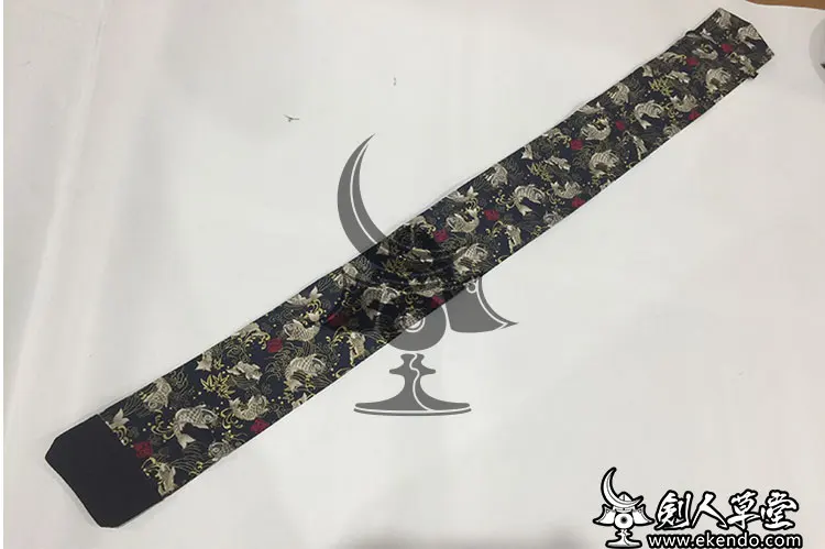-IKENDO.NET- SG157-Хлопковая Сумка Shinai с рисунком рыбы и волны-для трех шинаев плечевым