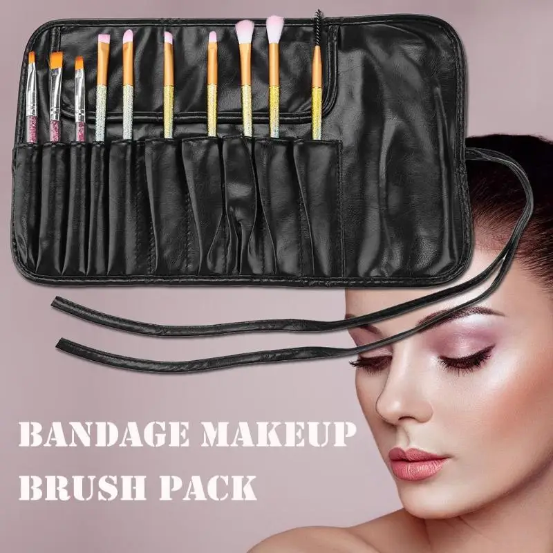 Портативный из искусственной кожи путешествия мешок кисти для макияжа Make Up