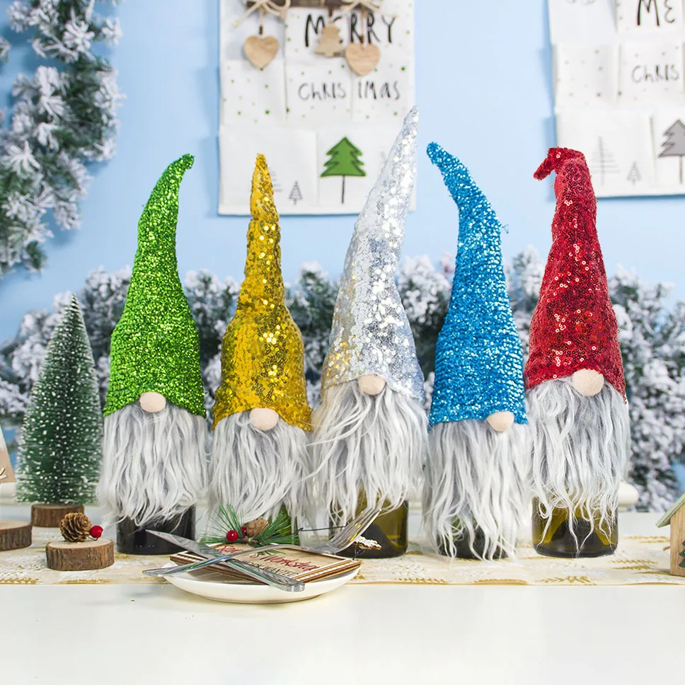 Санта Клаус снеговик олень Рождественская бутылка вина чехол подарочные сумки