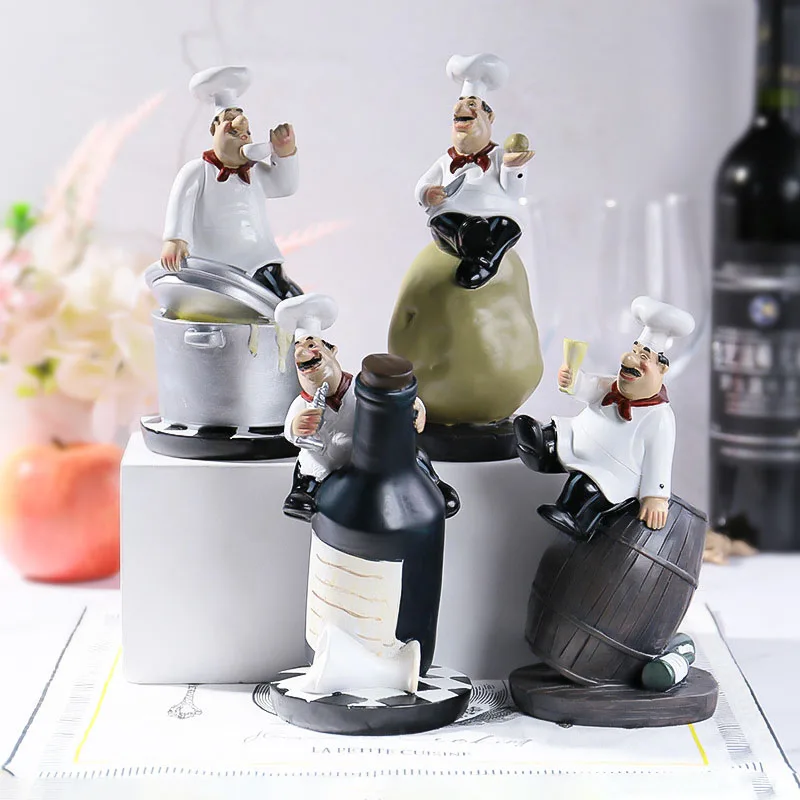 

Аксессуары для украшения дома и гостиной, миниатюрная модель шеф-повара из смолы, винтажное украшение для кухни ручной работы, украшение ме...