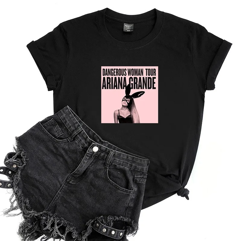 

Pop Singer Ariana Grande T Shirt Album Print Female Tops Casual Women Clothing Punk Clothes Aesthetic Ladies Tops 2020