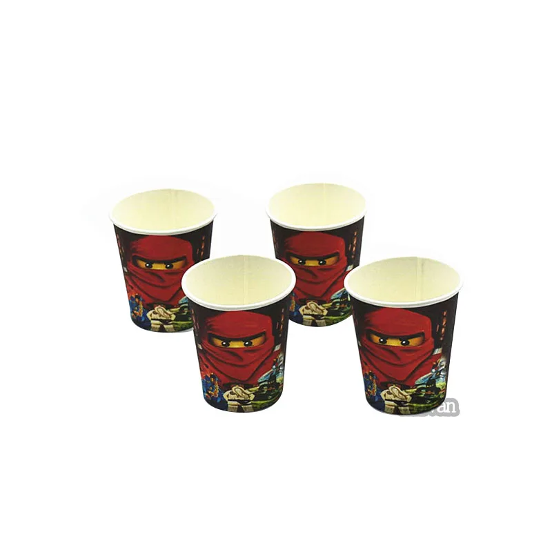 10pcs Одноразовые столовые приборы чашки/выдувание/Торт Топперы/обертки/шляпы для молодых мальчиков ninjago ninja тематические день рождения поставка душ - Цвет: 10pcs