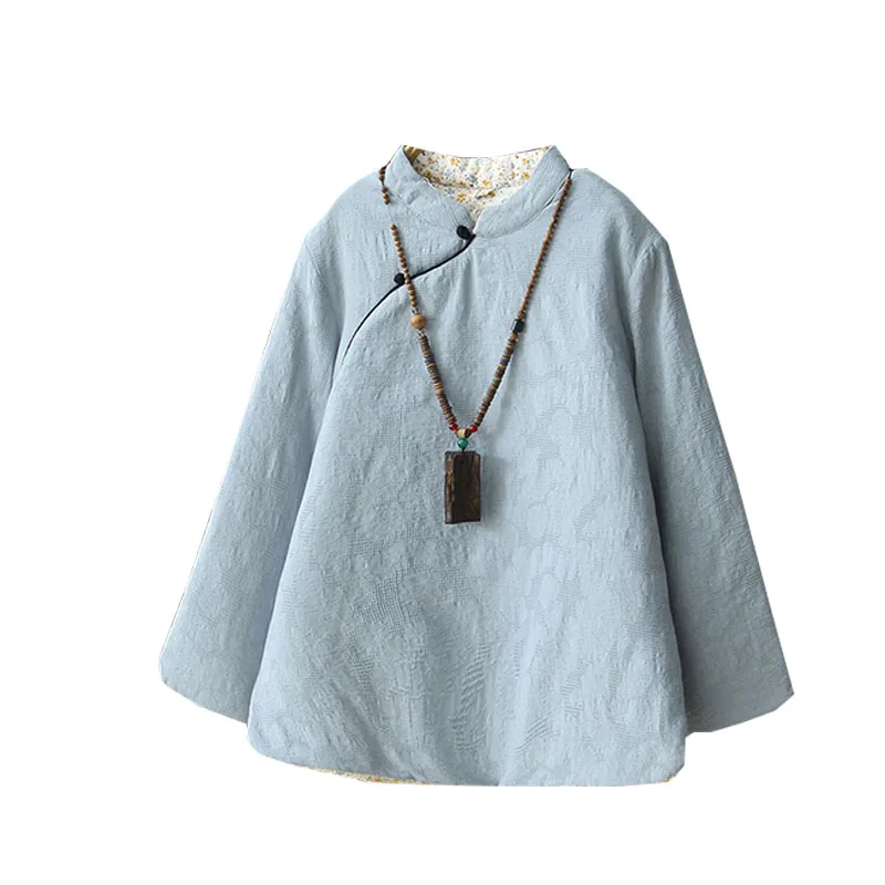 Женская парка в китайском стиле свободная Толстая теплая куртка с подкладкой и