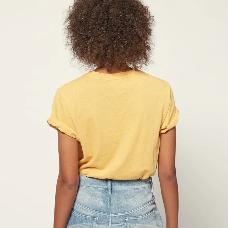 

2021 Summer New Classic Letter Print Design Casual Versatile Fashion Cotton Round Neck Short Sleeve Loose T-shirt Women I1