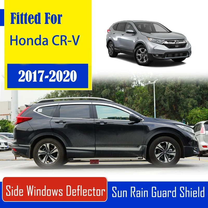 

1 комплект, хромированные боковые вентиляционные солнцезащитные козырьки для окон, дождезащитные дефлекторы для Honda CR-V CRV 2017-2021