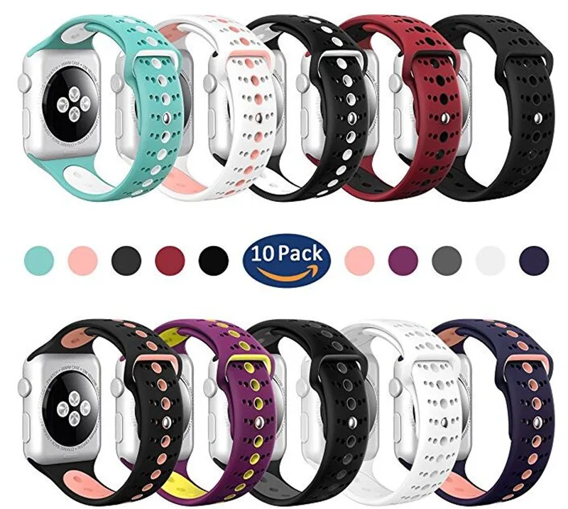 

Silicone WatchBand Strap For Apple Watch 38 mm 44 mm High Quality Silicone Rubber Watch Band for iwatch watch 4 band