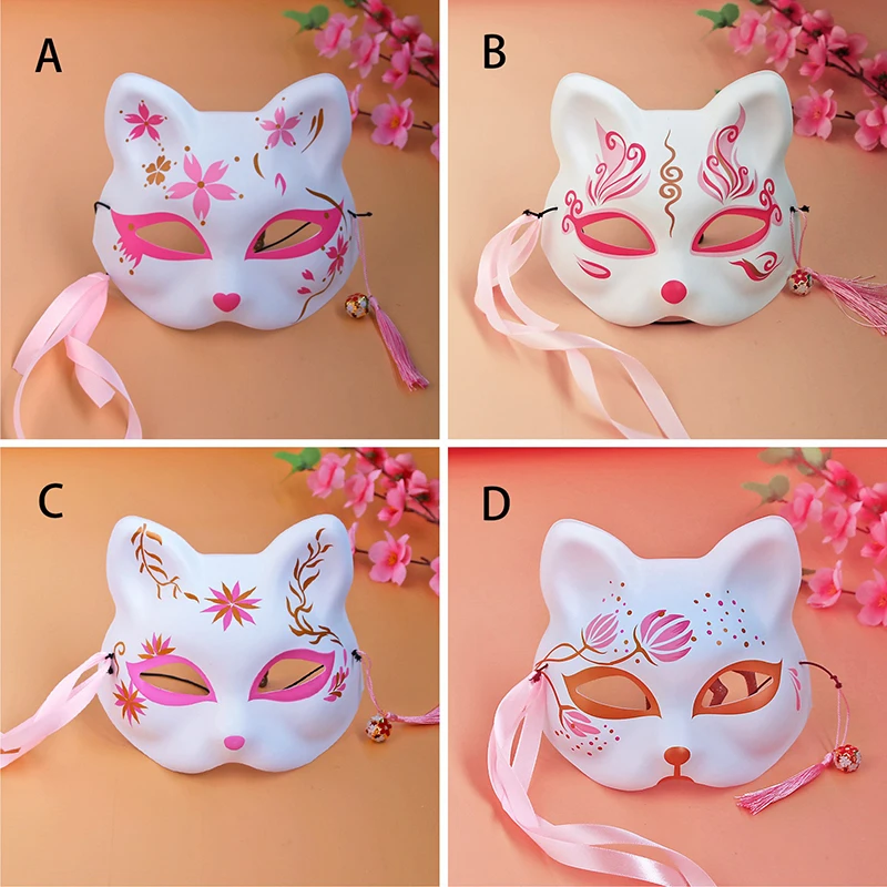 Японская Маска лисы для косплея вечерние полулицевые маски из ПВХ маскарадный