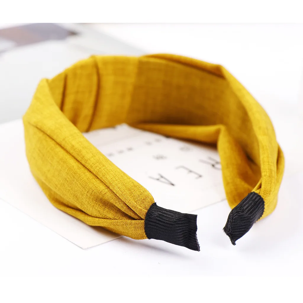 Женский Повседневный однотонный головной убор модный ободок с бантом для волос