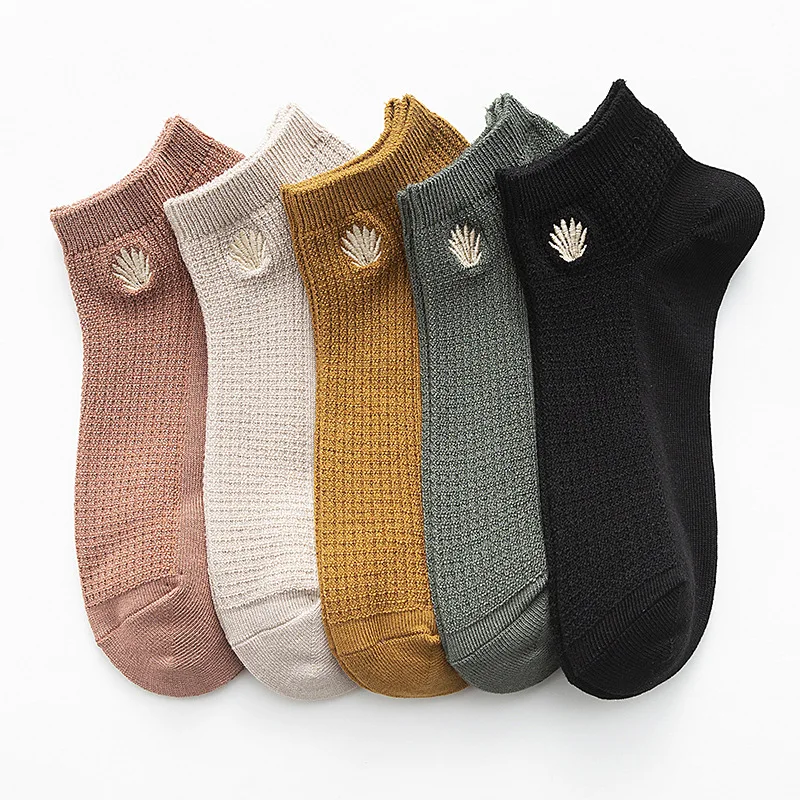 Женские носки башмачки дышащие женские из бамбукового волокна модные однотонные