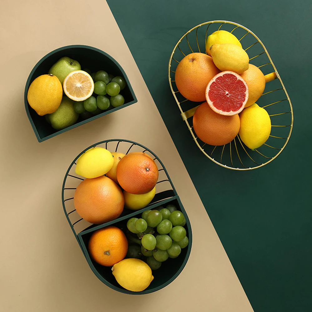 

Creative Drain Basket Fruit Plate Nordic Minimalist Geometric Wrought Iron Fruit Basket Kitchen Vegetable Storage Bowl Home