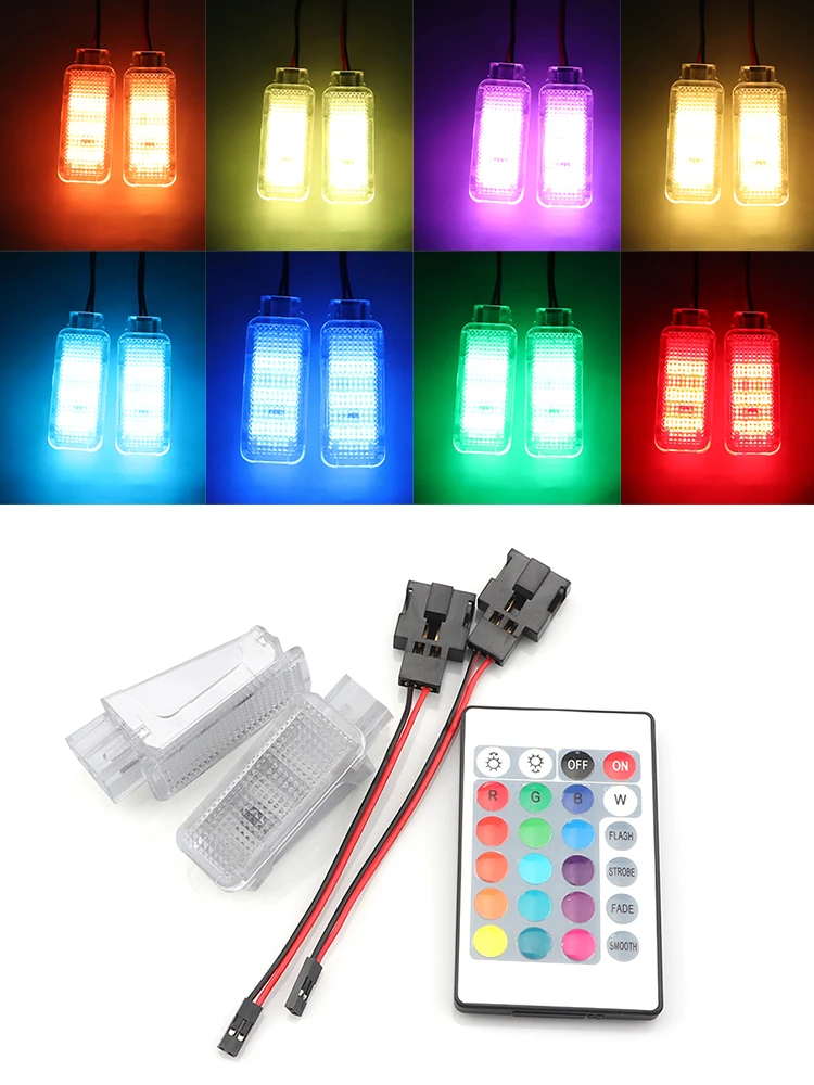 2pcs Number Plate Lamps For VW Jetta Passat Audi R8 RS6 A8 A2 Canbus RGB LED License Plate Light Assembly