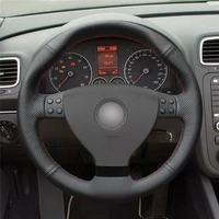 diy anti slip wear resistant steering wheel cover for volkswagen eos golf mk5 2005 2008 car interior decoration