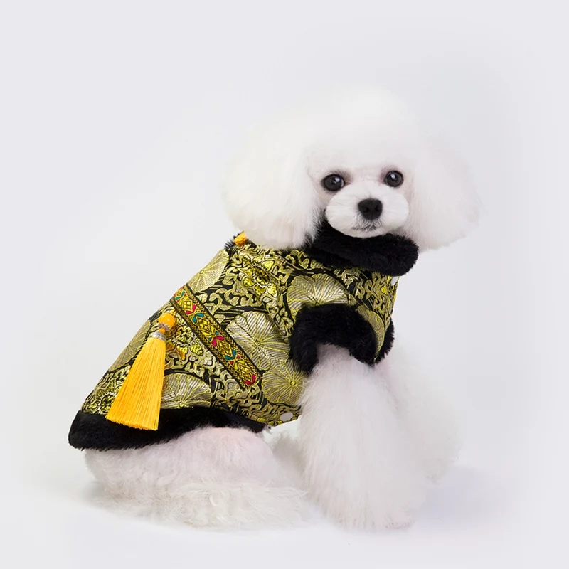 Dog Costume Chinese New Year Tang Pattern 2 Legged Cotton Padded Jacket Winter Warm Clothes |