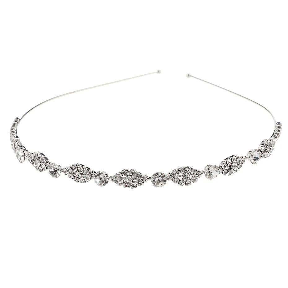 

New Hair Band Wedding Hair Accessories for Women Girls Headband Hair Ornaments Headpiece Blue Crystal Silver Crown Hair Jewelry