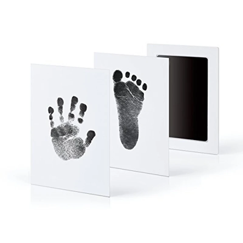 

Newborn Baby Footprint Handprint Kit Durable Safe Nontoxic Ink Pad Imprint Cards Clips Hemp Rope Infants Souvenirs Toys Shower