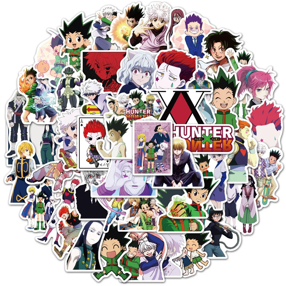 

50pcs/Pack Hunter X Hunter Anime Stickers Laptop Bicycle Guitar Skateboard Sticker Kid DIY Graffiti Waterproof stikers Toy