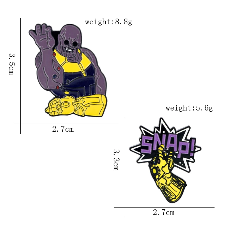 Модные забавные Thanos Infinity Gauntlet Железный человек I Love U 3000 металлическая Глянцевая заколка и броши фильм ювелирные изделия для нагрудного значка