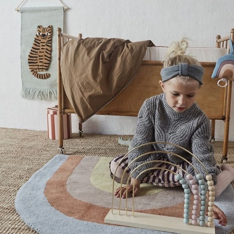 

Baby Play Mat Crawling Carpet Kids Room Floor Rug Rainbow Game Pad Playmat Decor