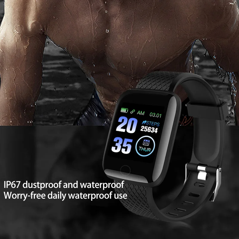 

Color Screen 116Plus Smart Bracelet D13 Bracelet Pedometer Sleep Monitoring IP67 Waterproof USB Smart Watch