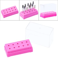 1pcs plastic storage box for nails art 2021 nail polishing head storage boxs 710 hole grinding head accessories