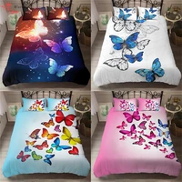homesky glowing butterflies bedding sets 3d luxury colorful duvet cover bedding set flying butterfly bed cover bedclothes