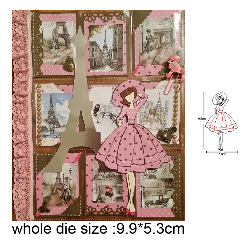 

Craft Dies Woman Lady Girl Tower Frame Metal Cutting Dies Stencils Dies for DIY Scrapbooking Paper Cards Making Embossing Dies