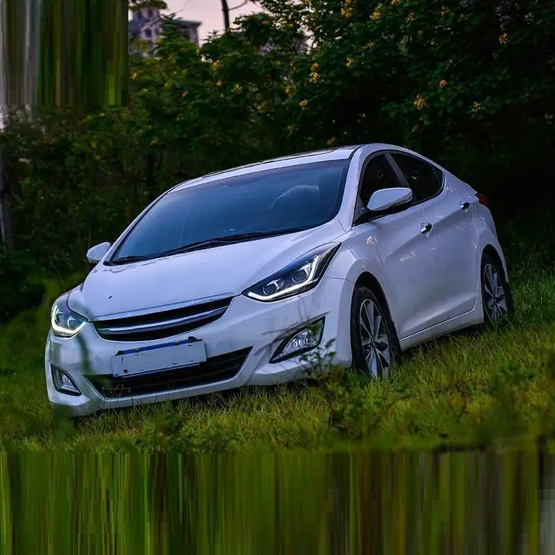 Боковой указатель поворота внешний стиль авто Drl светодиодные дневные ходовые части фары автомобильные фары в сборе для hyundai Elantra