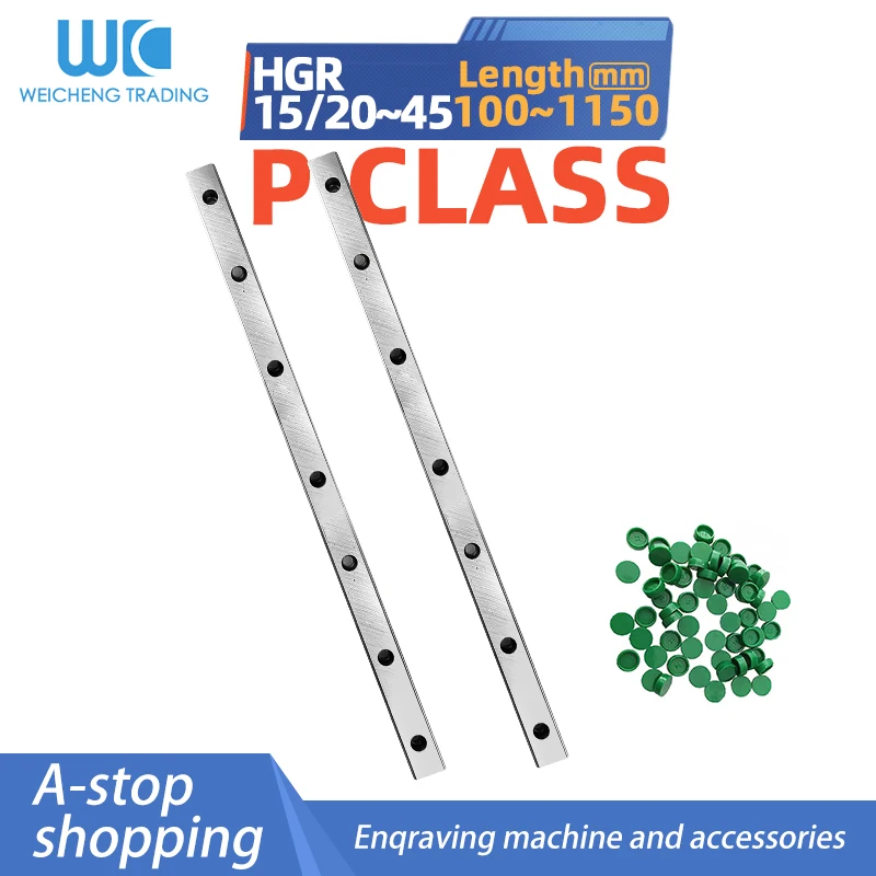 

2pcs 100mm-1150mm P Class HGR15 HGR20 HGR25 HGR30 HGR35 HGR45 Square Linear Guide Rail For Slide Carriages CNC Router Engraving