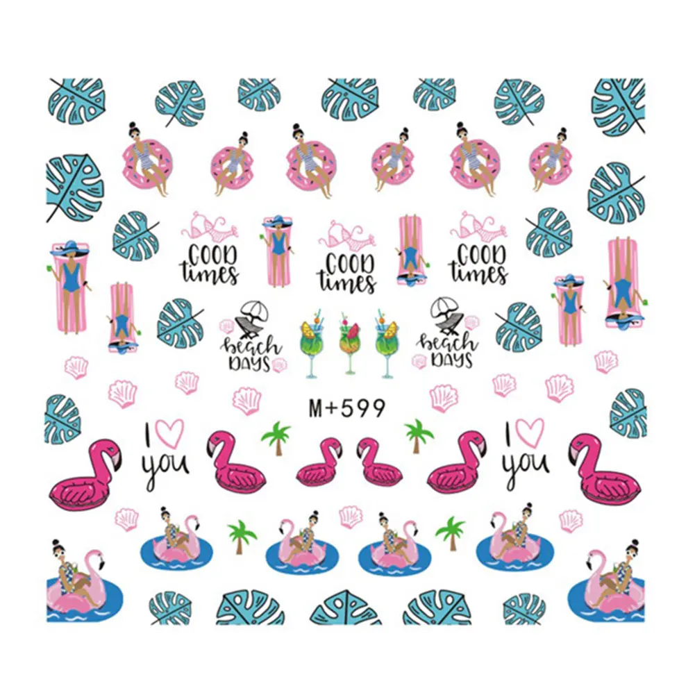 Переводные наклейки Фламинго ананас Советы Маникюр сделай сам украшение для