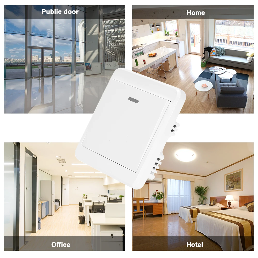 

eWeLink WiFi 433MHzDoor Exit Button Wireless Release Push Switch Electronic Door Lock NO COM Lock Sensor Access Control System