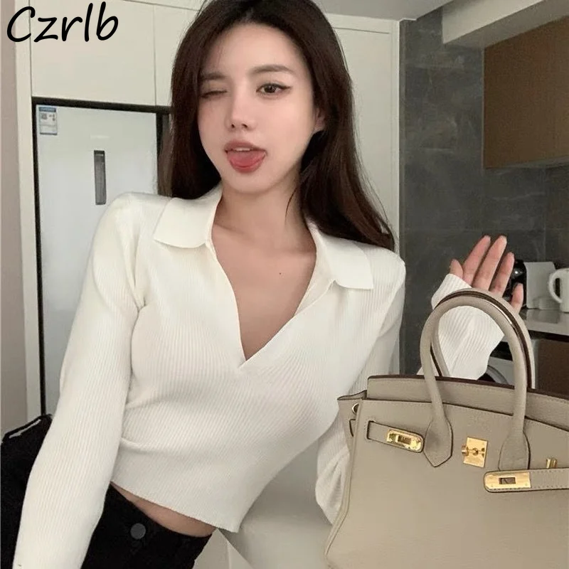 Женские пуловеры модная однотонная Нежная облегающая укороченная Женская