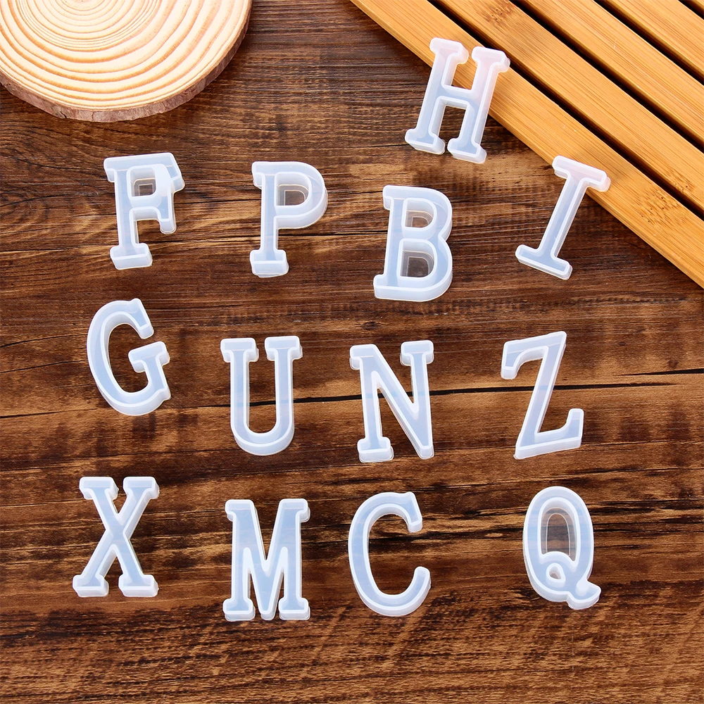 1PC English Letters UV Epoxy Resin Mold Alphabet Silicone Mould DIY Crystal Pendant Jewelry Key Chain Making Tools Clay Molds | Дом и сад
