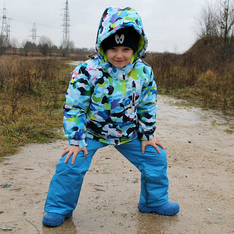 

Kids Ski Suit Children Waterproof Windproof Winter -30c Warm Snow Suit Girls and Boys Skiing and Snowboarding Jacket and Pants