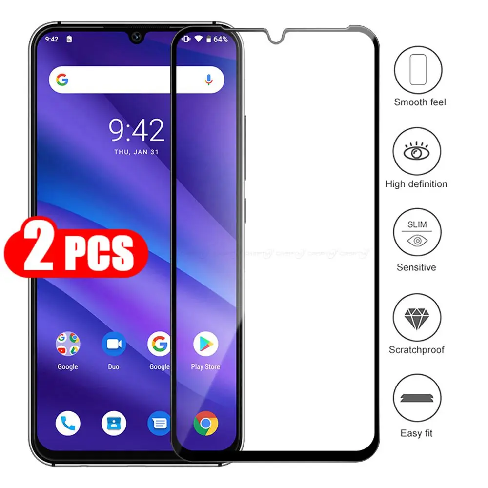 2 шт закаленное стекло для Umidigi F1 A5 Pro Защитная пленка экрана черная Передняя