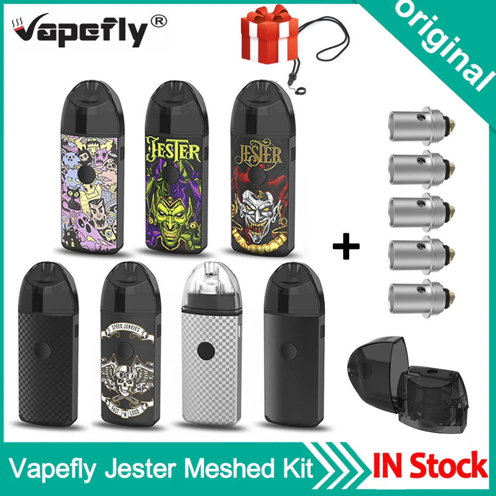 Оригинальный вейп набор Vapefly Jester Meshed Type Pod с картриджем 2 мл 1 Ом 0 5 сетчатая катушка