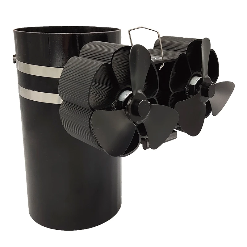 Мини Размер 8 лопастной вентилятор для печи бесшумный с тепловым питанием