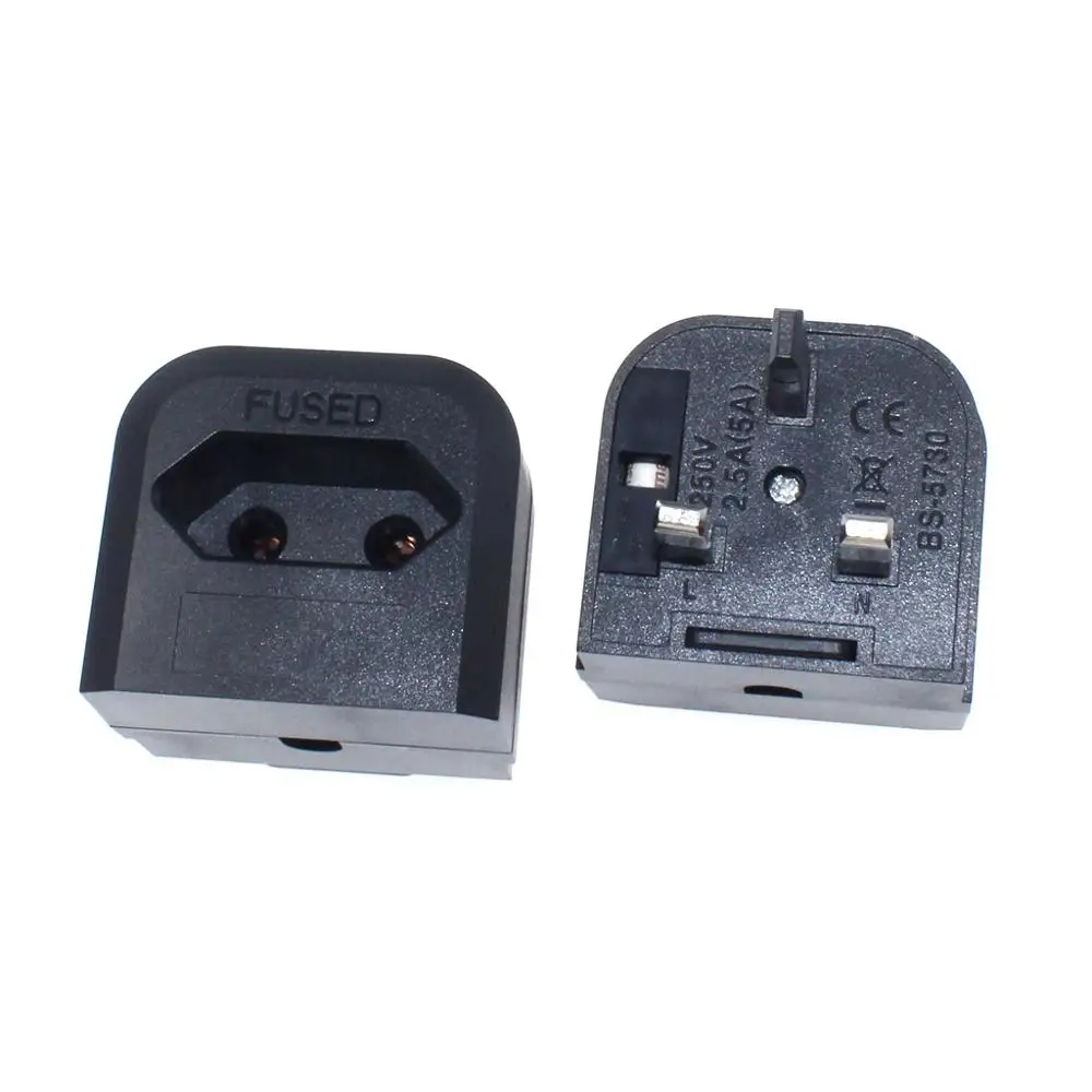 UK Plug Type G Adapter with fuse 13A EU European 2 prong round to UK Singapore Malaysia 3 Pin Conversion Power Adapter safety